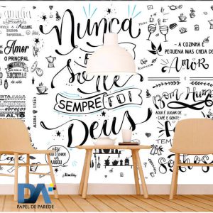 Papel de parede "Nunca foi sorte sempre foi Deus" - Chalkboard