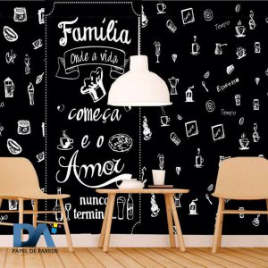 Papel de parede "Amor de família nunca termina" - Chalkboard