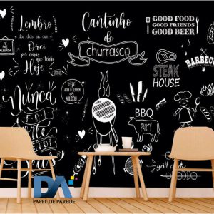 Papel de parede "Cantinho do Churrasco" - Chalkboard