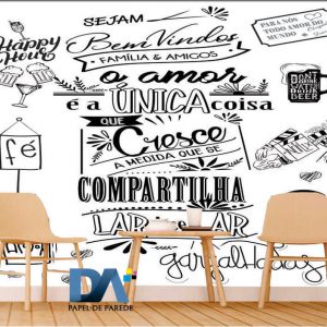 Papel de parede "Lar Doce Lar" - Chalkboard