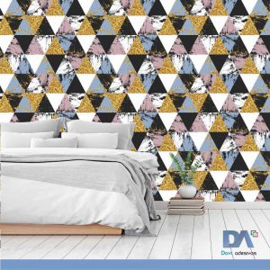Papel de parede padrão triângulos coloridos- Linha quarto