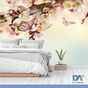 Papel de parede padrão floral- Linha quarto