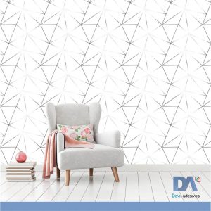 Papel de parede Zara Branco - Linha sala