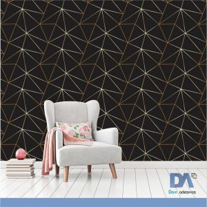 Papel de parede Zara Preto Dourado - Linha sala