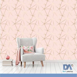Papel de parede Zara Rosa Dourado - Linha sala