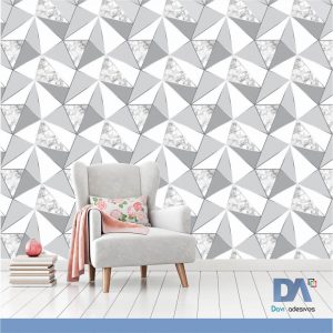 Papel de parede Triângulos Monocromáticos - Linha sala