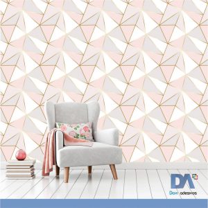 Papel de parede Triângulos Rosado - Linha sala