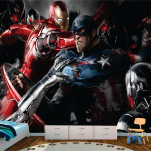 Papel de parede Capitão América vs Homem de Ferro - Linha Marvel