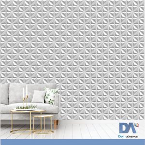 Papel de parede quadriculado cinza - Linha sala