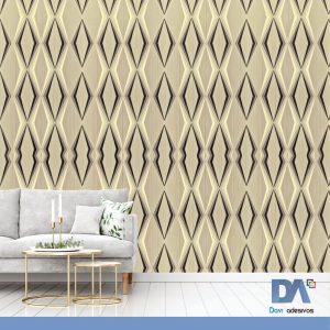 Papel de parede Abstrato Bege - Linha sala